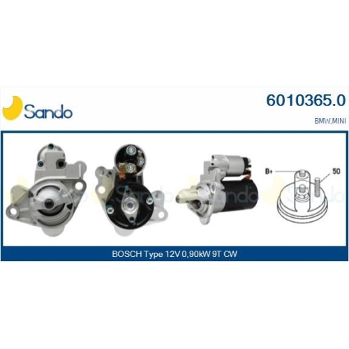 Starter Sando 6010365.0 für Bmw Rover Mini