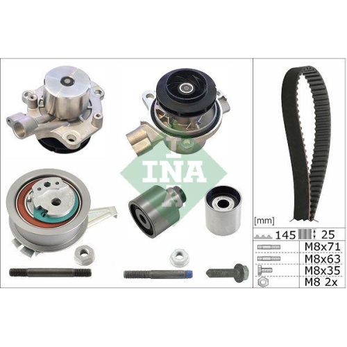 Wasserpumpe + Zahnriemensatz Schaeffler Ina 530 0650 31 f&uuml;r Audi Seat Skoda VW