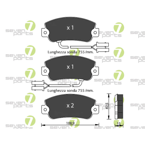 Bremsbelagsatz Scheibenbremse 7 Seven Parts SVP12992 f&uuml;r Alfa Romeo