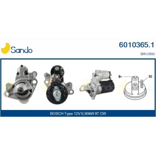 Starter Sando 6010365.1 für Bmw Rover Mini