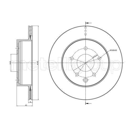 Bremsscheibe Metelli 23-0797C f&uuml;r Nissan Hinterachse