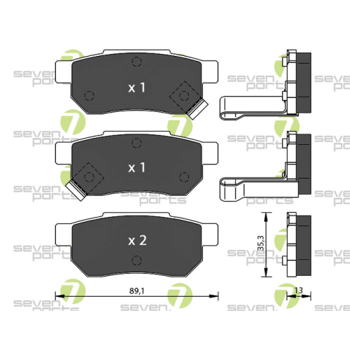 Bremsbelagsatz Scheibenbremse 7 Seven Parts SVP13990 f&uuml;r Honda Rover