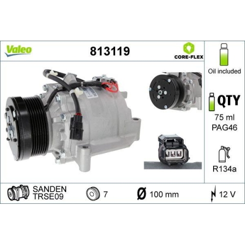 Kompressor Klimaanlage Valeo 813119 Valeo Core-flex f&uuml;r Honda Honda (dongfeng)