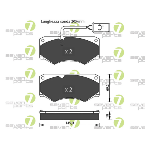 Bremsbelagsatz Scheibenbremse 7 Seven Parts SVP20353 f&uuml;r Mercedes Benz