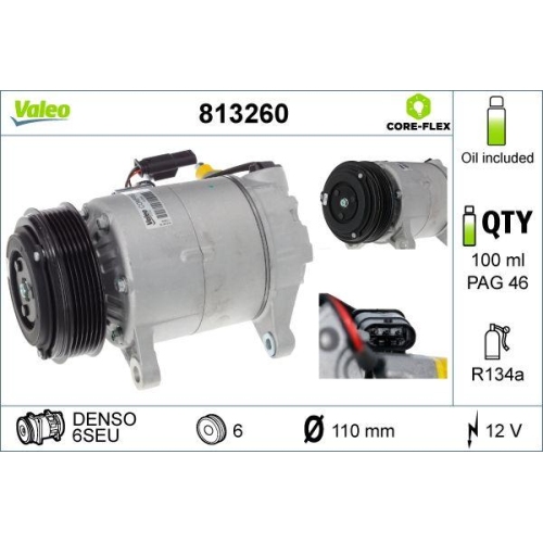 Kompressor Klimaanlage Valeo 813260 Valeo Core-flex f&uuml;r Bmw Mini DS