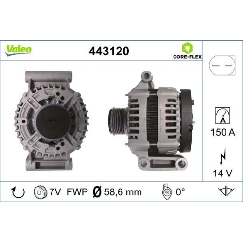 Generator Valeo 443120 Valeo Core-flex f&uuml;r Ford Land Rover Ford (jmc)
