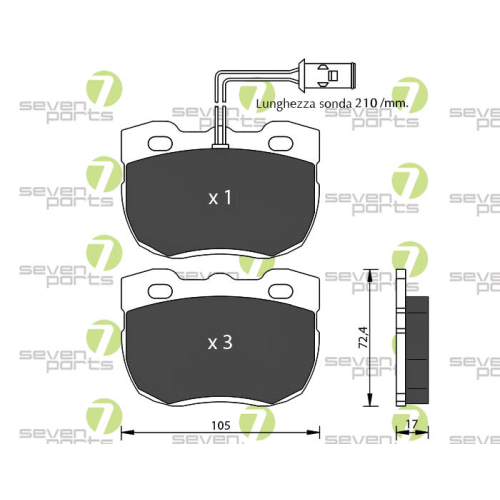 Bremsbelagsatz Scheibenbremse 7 Seven Parts SVP18721 f&uuml;r Land Rover