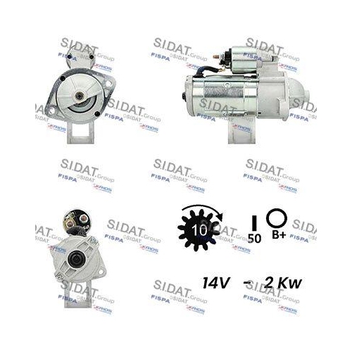 Starter Sidat S12VA0024A2 f&uuml;r Mitsubishi Nissan Hyundai Kia