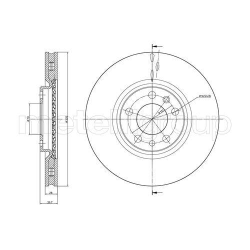 Bremsscheibe Metelli 23-0861C f&uuml;r Alfa Romeo Fiat Jeep Vorderachse