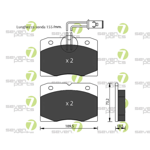 Bremsbelagsatz Scheibenbremse 7 Seven Parts SVP15014 f&uuml;r Iveco Vorderachse