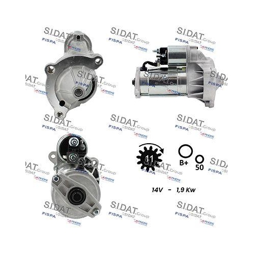 Starter Sidat S12VA0035A2 für Alfa Romeo Citroën Fiat Lancia Peugeot Suzuki