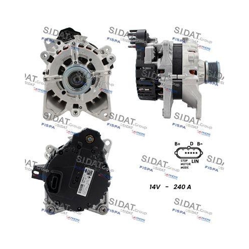 Alternator Sidat A12VA1271 for Renault