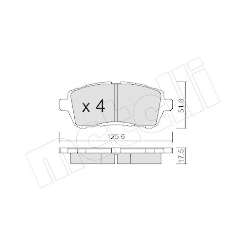 Bremsbelagsatz Scheibenbremse Metelli 22-0793-2 f&uuml;r Ford Vorderachse