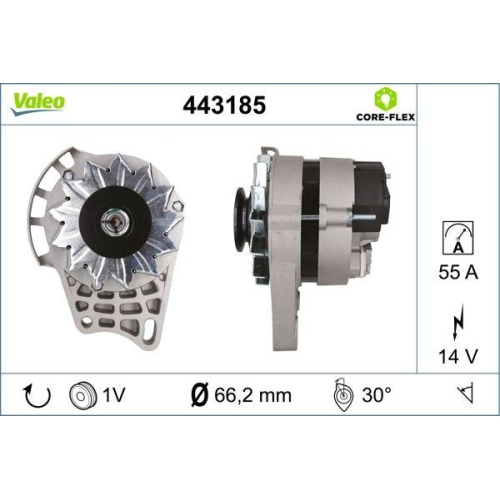 Generator Valeo 443185 Valeo Core-flex f&uuml;r Fiat F&uuml;r Fahrzeuge Ohne Klimaanlage
