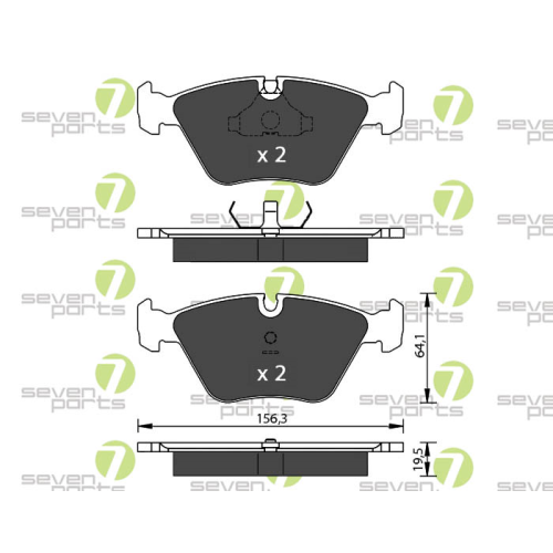Bremsbelagsatz Scheibenbremse 7 Seven Parts SVP14300 f&uuml;r Bmw Mini 1. Vorderachse