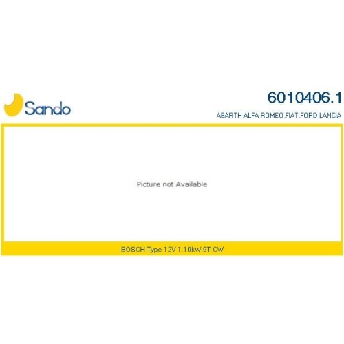 Starter Sando 6010406.1 f&uuml;r Alfa Romeo Chrysler Fiat Ford Lancia Jeep