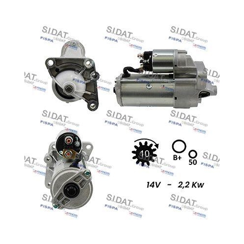 Starter Sidat S12VA0052A2 f&uuml;r Nissan Opel Renault Vauxhall