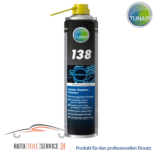 Tunap 138 Ansaugsystem Reiniger 400ml - Hochwirksames Aktiv-Lösungsmittel speziell zur Reinigung von typischen Verschmutzungen und Ablagerungen im Ansaug- und Drosselklappenbereich.
