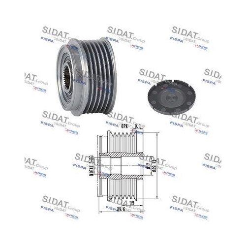 Generatorfreilauf Sidat 455089 f&uuml;r Isuzu Opel General Motors Ffb Ika