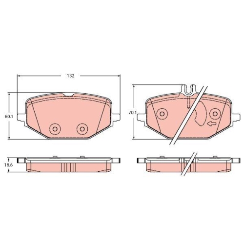 Bremsbelagsatz Scheibenbremse Trw GDB2372 f&uuml;r Mercedes Benz Mercedes Benz