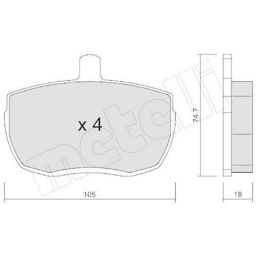 Bremsbelagsatz Scheibenbremse Metelli 22-0016-0 für Alfa Romeo Ford Iveco Rover