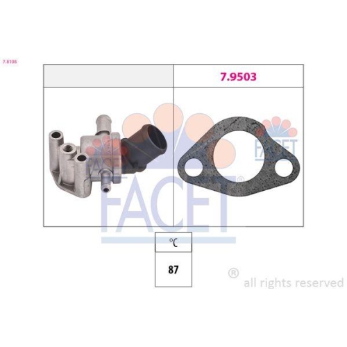 Thermostat K&uuml;hlmittel Facet 7.8108 Made In Italy - Oe Equivalent f&uuml;r Fiat