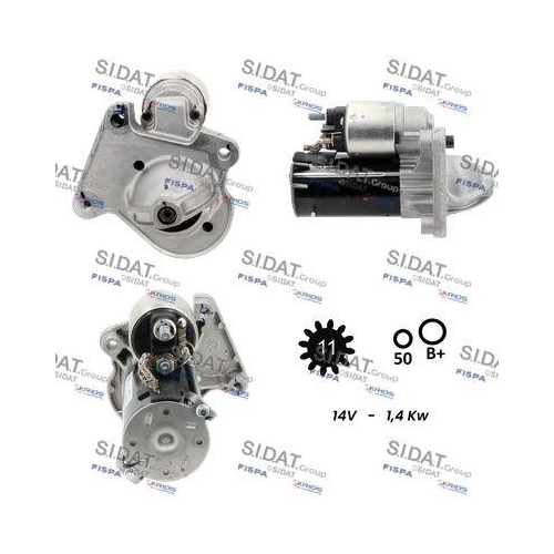 Starter Sidat S12VA0102 f&uuml;r Ford Mazda