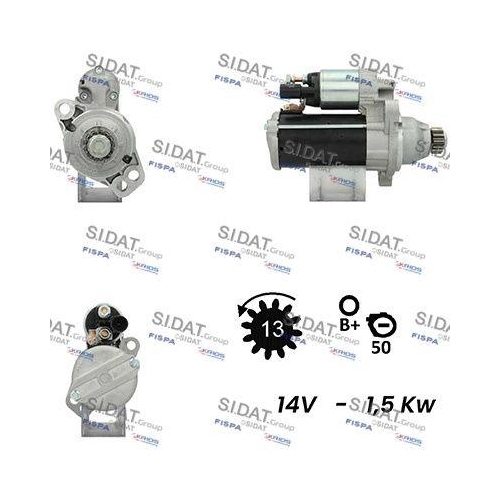 Starter Sidat S12BH0602A2 f&uuml;r Audi Seat Skoda VW Vag