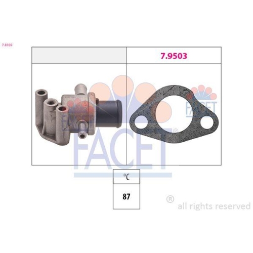 Thermostat Coolant Facet 7.8109 Made In Italy - Oe Equivalent for Fiat