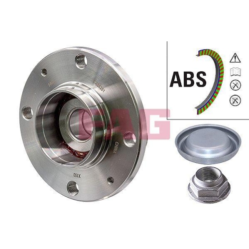 Radlagersatz Schaeffler Fag 713 6308 20 f&uuml;r Citro&euml;n Peugeot Hinterachse