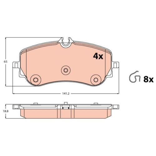 Bremsbelagsatz Scheibenbremse Trw GDB2379 f&uuml;r VW Man Hinterachse