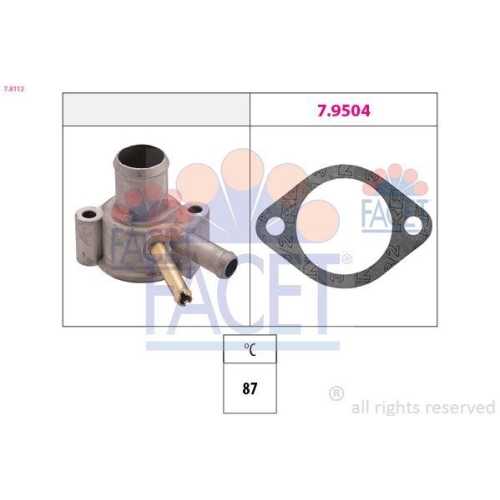 Thermostat K&uuml;hlmittel Facet 7.8112 Made In Italy - Oe Equivalent f&uuml;r Fiat