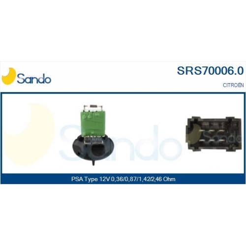 Widerstand Innenraumgebl&auml;se Sando SRS70006.0 f&uuml;r Citro&euml;n/peugeot