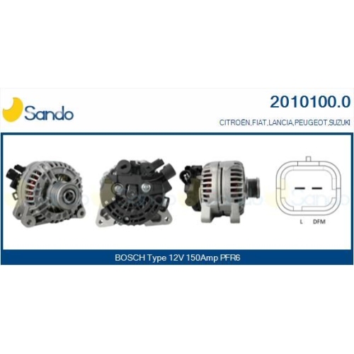Generator Sando 2010100.0 für Fiat Citroën/peugeot