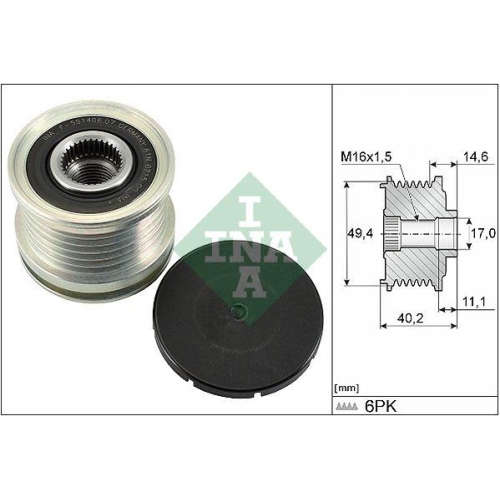 Generatorfreilauf Schaeffler Ina 535 0124 10 f&uuml;r Audi Man Porsche Seat Skoda VW