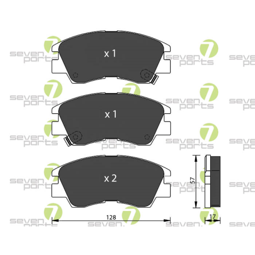 Bremsbelagsatz Scheibenbremse 7 Seven Parts SVP14490 f&uuml;r Mitsubishi