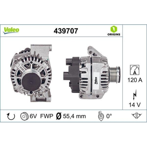 Generator Valeo 439707 Valeo Origins New Oe Technologie für Alfa Romeo Citroën