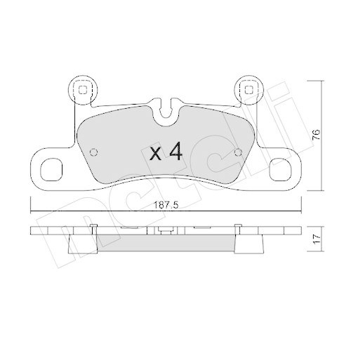 Bremsbelagsatz Scheibenbremse Metelli 22-0958-0 f&uuml;r Porsche VW Hinterachse