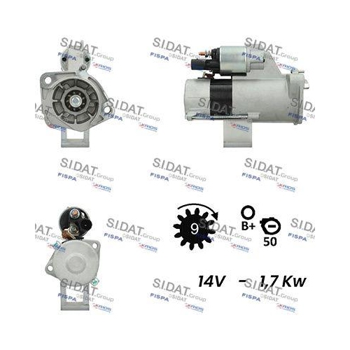 Starter Sidat S12VA0250A2 für Audi Seat Skoda VW Vag