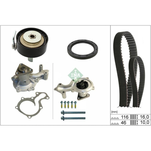 Wasserpumpe + Zahnriemensatz Schaeffler Ina 530 0958 30 f&uuml;r Ford