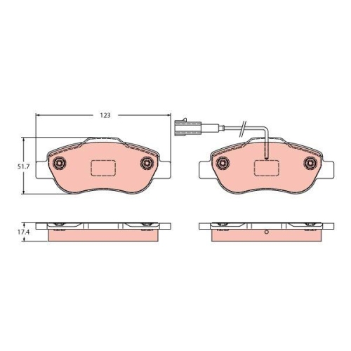 Bremsbelagsatz Scheibenbremse Trw GDB2405 f&uuml;r Fiat Vorderachse