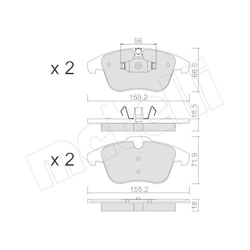 Bremsbelagsatz Scheibenbremse Metelli 22-0675-5 f&uuml;r Citro&euml;n Peugeot Vorderachse