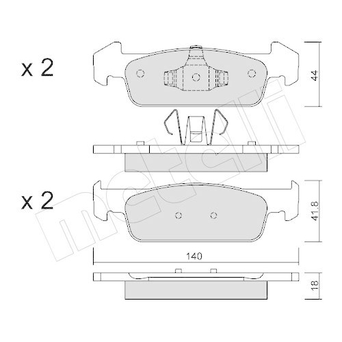 Brake Pad Set Disc Brake Metelli 22-0975-1 for Renault Dacia Front Axle