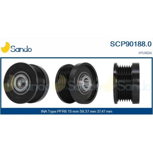 Riemenscheibe Generator Sando SCP90188.0 f&uuml;r Hyundai Ika