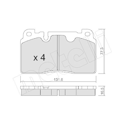 Bremsbelagsatz Scheibenbremse Metelli 22-0979-0 f&uuml;r Audi Porsche Vorderachse