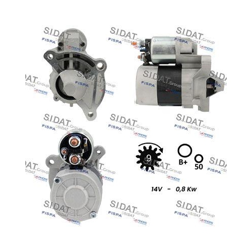 Starter Sidat S12VA0776A2 für Alfa Romeo Citroën Fiat Lancia Mitsubishi Peugeot