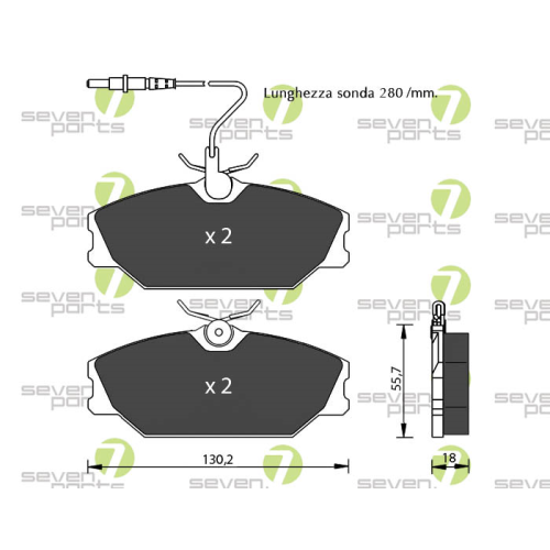 Bremsbelagsatz Scheibenbremse 7 Seven Parts SVP13351 f&uuml;r Renault 1. Vorderachse