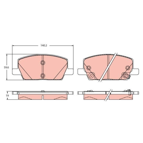 Bremsbelagsatz Scheibenbremse Trw GDB2407 f&uuml;r Vauxhall Chevrolet Buick (sgm)