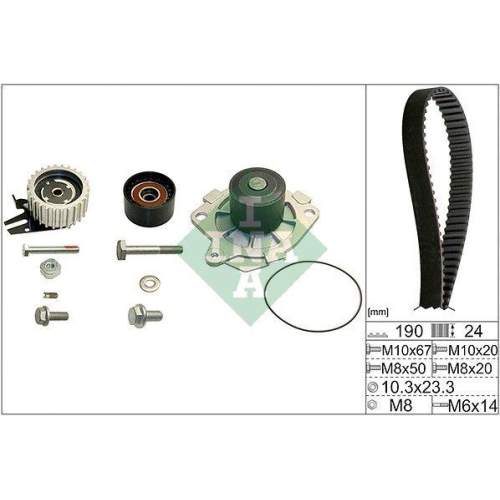 Water Pump & Timing Belt Kit Schaeffler Ina 530 0624 30 for Alfa Romeo Fiat Opel
