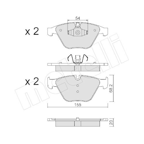 Bremsbelagsatz Scheibenbremse Metelli 22-0558-6 f&uuml;r Bmw Vorderachse